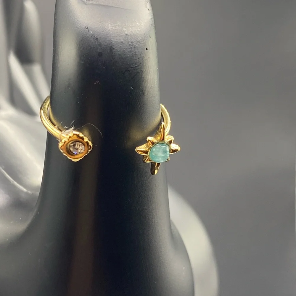 Gold and Green Rings with Gemstones - Picture 3 of 3